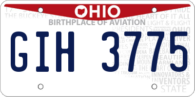OH license plate GIH3775