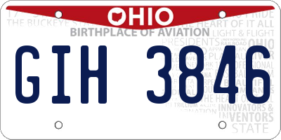 OH license plate GIH3846