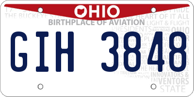 OH license plate GIH3848