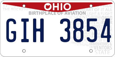 OH license plate GIH3854