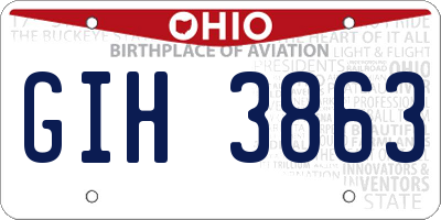 OH license plate GIH3863