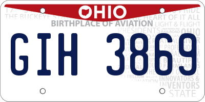 OH license plate GIH3869