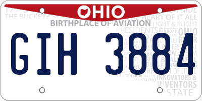 OH license plate GIH3884