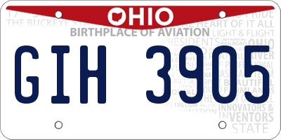 OH license plate GIH3905