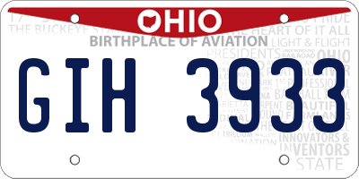 OH license plate GIH3933