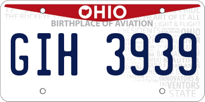 OH license plate GIH3939