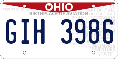 OH license plate GIH3986