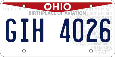 OH license plate GIH4026