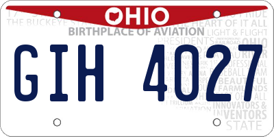 OH license plate GIH4027