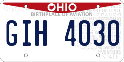 OH license plate GIH4030