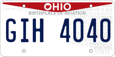 OH license plate GIH4040