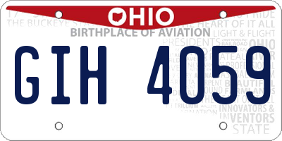 OH license plate GIH4059