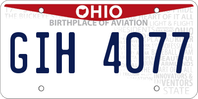 OH license plate GIH4077
