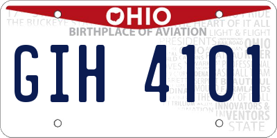 OH license plate GIH4101