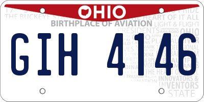 OH license plate GIH4146