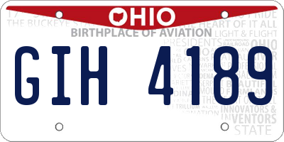OH license plate GIH4189