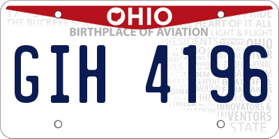 OH license plate GIH4196
