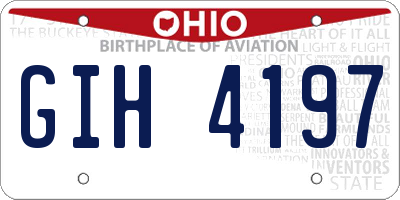 OH license plate GIH4197