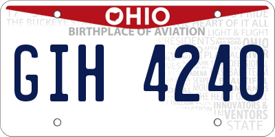OH license plate GIH4240