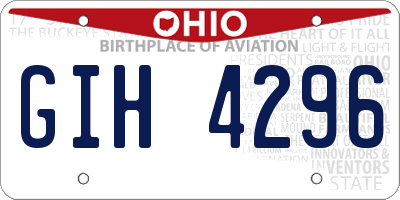 OH license plate GIH4296