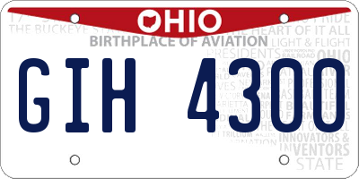 OH license plate GIH4300