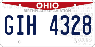 OH license plate GIH4328