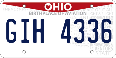 OH license plate GIH4336