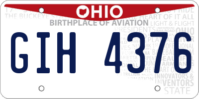 OH license plate GIH4376