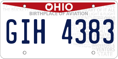 OH license plate GIH4383