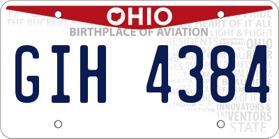 OH license plate GIH4384