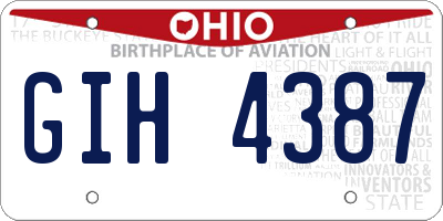 OH license plate GIH4387