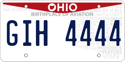 OH license plate GIH4444