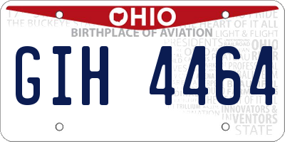 OH license plate GIH4464