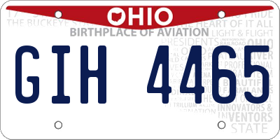 OH license plate GIH4465