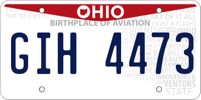 OH license plate GIH4473