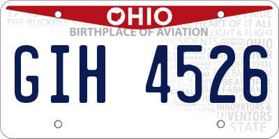 OH license plate GIH4526