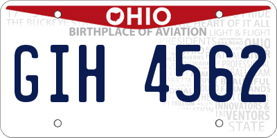 OH license plate GIH4562
