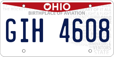 OH license plate GIH4608
