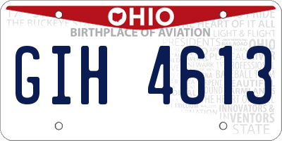 OH license plate GIH4613