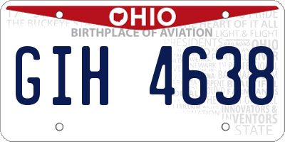 OH license plate GIH4638