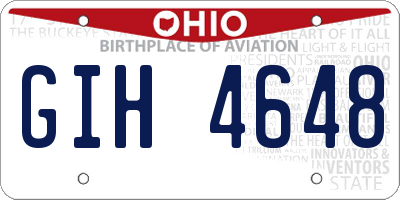 OH license plate GIH4648