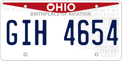 OH license plate GIH4654