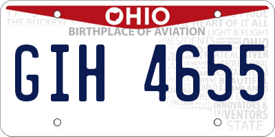 OH license plate GIH4655