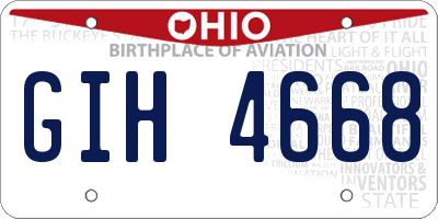 OH license plate GIH4668