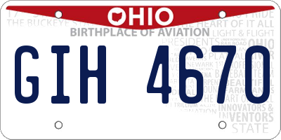 OH license plate GIH4670