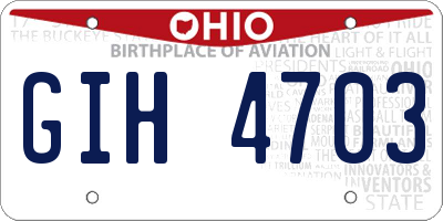 OH license plate GIH4703