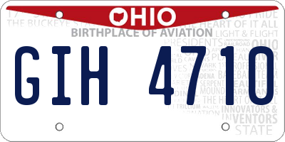 OH license plate GIH4710