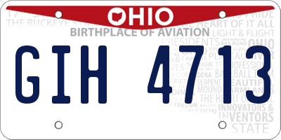 OH license plate GIH4713