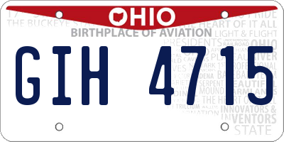 OH license plate GIH4715