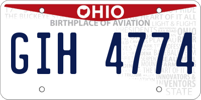 OH license plate GIH4774